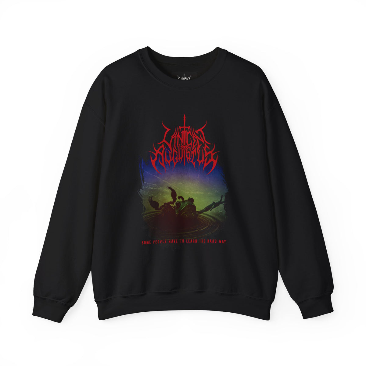 Crewneck Sweatshirt — Dark Metal Band Graphic "The Accursed" Tour Design