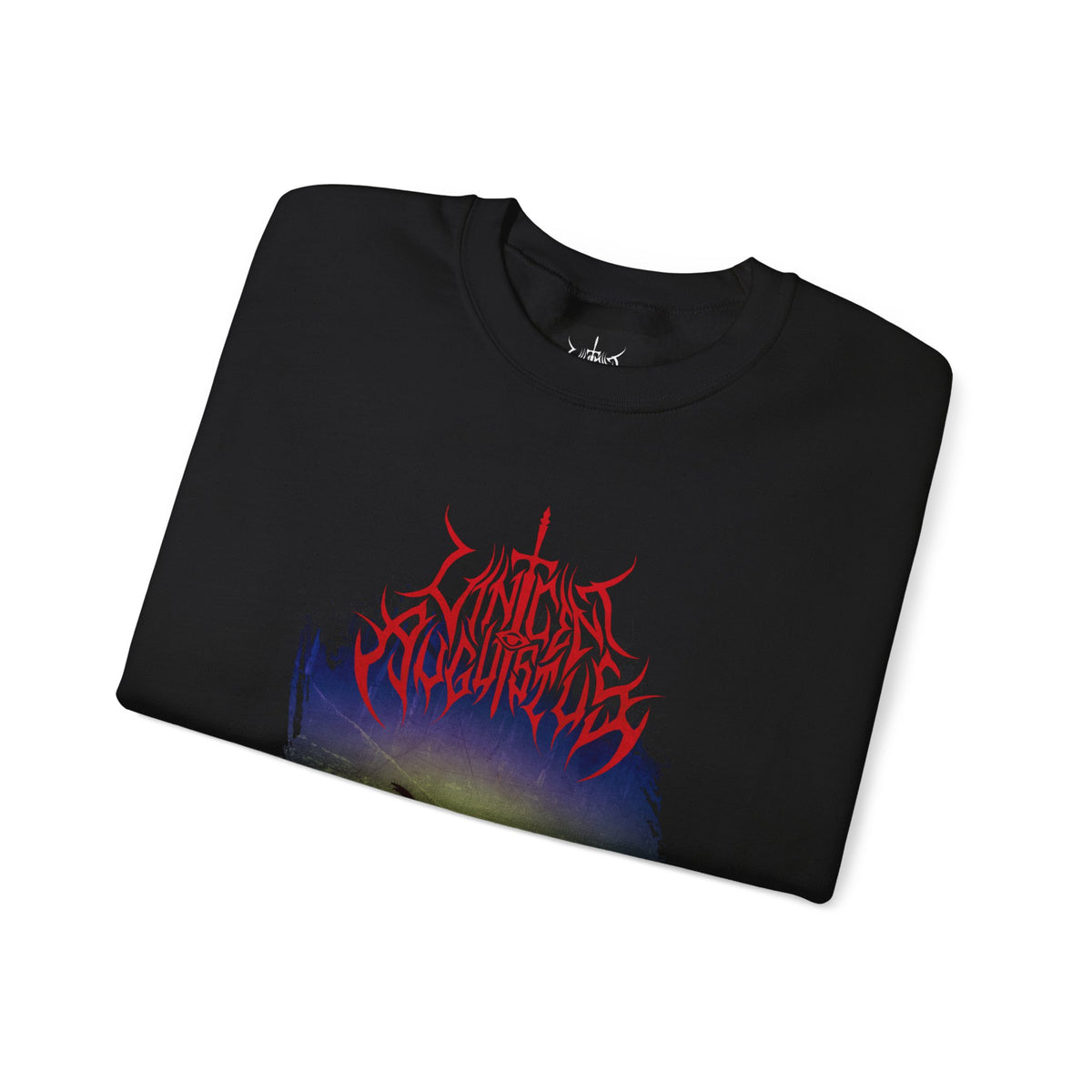 Crewneck Sweatshirt — Dark Metal Band Graphic "The Accursed" Tour Design