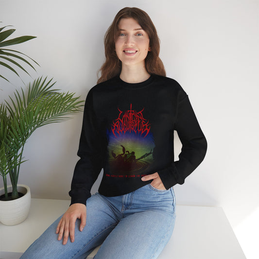 Crewneck Sweatshirt — Dark Metal Band Graphic "The Accursed" Tour Design